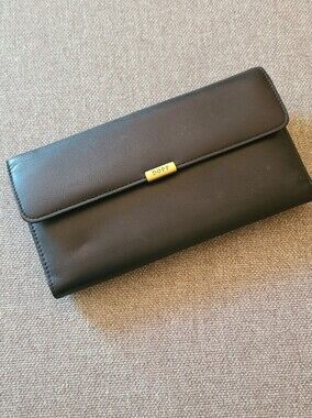 Dopp cowhide black leather wallet organizer